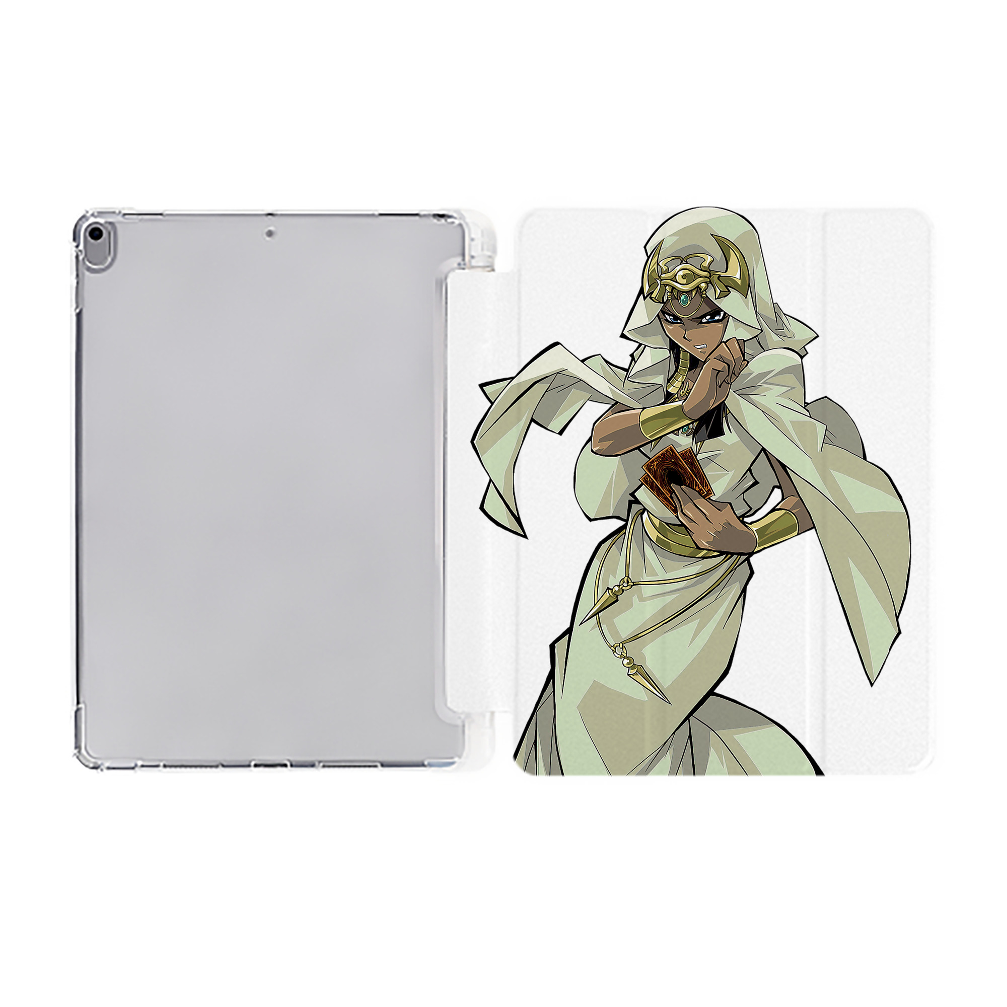 （画像用） 遊☆戯☆王 Yu-Gi-Oh! IPad ケース ペン収納付き 三つ折りスタンド PUレザー×シリコン 対応機種9.5/10.5/10.9インチ